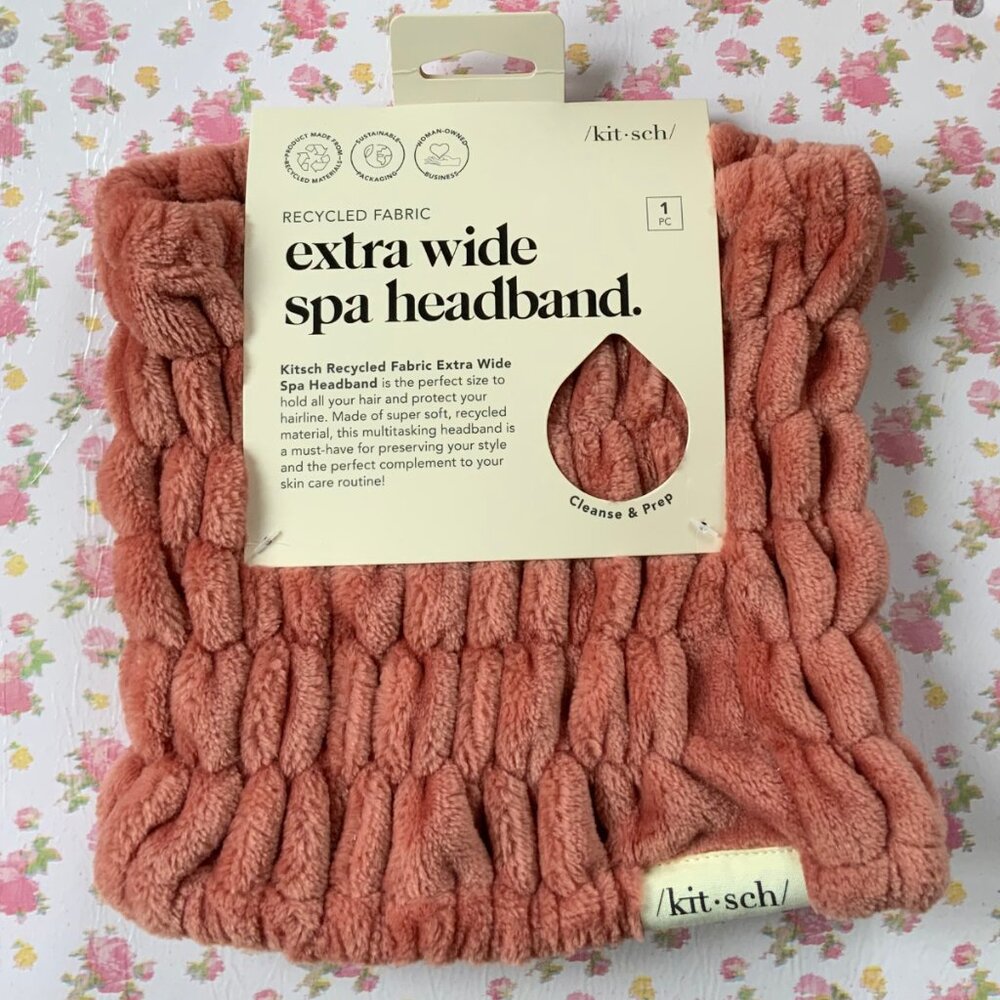 Kitsch Extra Wide Spa Headband – Dusty Rose | Eco-Friendly Skincare Headband
